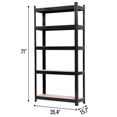 5 Tier 90cm Racking Black 175KG - 4