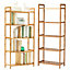 5 Tier Bamboo Wood Bookcase Storage Shelf Display Unit 50x 25x 128CM