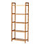 5 Tier Bamboo Wood Bookcase Storage Shelf Display Unit 50x 25x 128CM