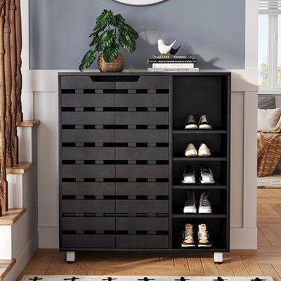 Shoe rack storage deals cabinet with doors