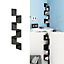 5 Tier Black Zigzag Radial Floating Wooden Corner Wall Shelf Display Storage Wall Unit
