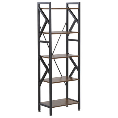 5 Tier Bookcase Dark Wood DALE