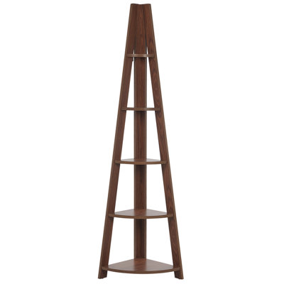 5 Tier Bookcase Dark Wood MOBILE SOLO