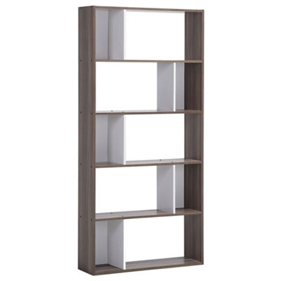 5 Tier Bookcase Dark Wood ORILLA