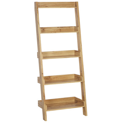 5 Tier Bookcase Light Wood MOBILE TRIO