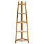 5 Tier Brown Modern Corner Ladder Shelf Plant Display Stand 147 cm