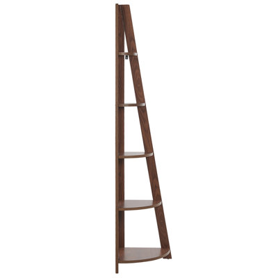 5 Tier Corner Ladder Shelf Dark Wood MOBILE SOLO