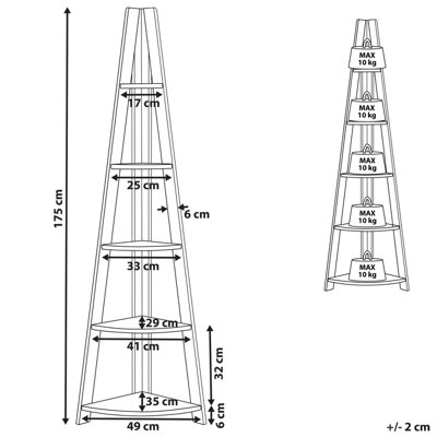 5 Tier Corner Ladder Shelf White MOBILE SOLO