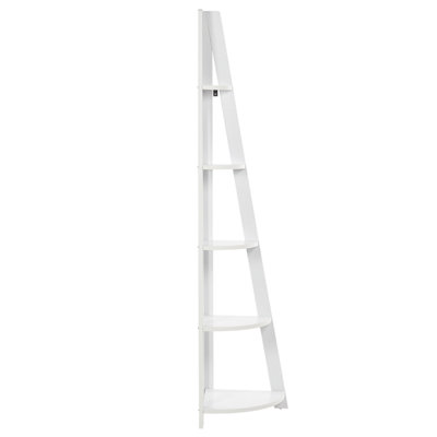 5 Tier Corner Ladder Shelf White MOBILE SOLO