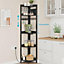 5-Tier Corner Shelf with Power Outlets & Strip Lights - 67" Tall Black
