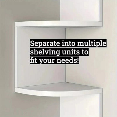 5 Tier Floating Corner Shelves Wooden Storage Display Shelf Units Wall ...