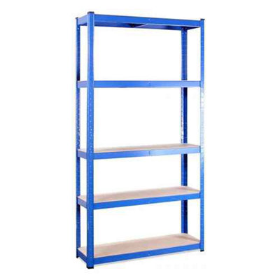 5 Tier Garage Shelving Unit Boltless, Storage Rack Steel, Blue