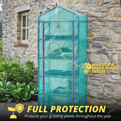5 Tier Garden Greenhouse with Roll Up Door - 4