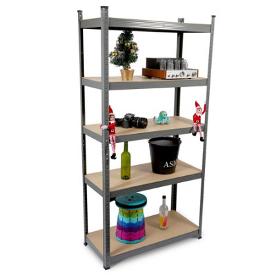 5 Tier heavy Duty Metal Shelving Storage Racking 180 x 90 x 40cm (GREY)