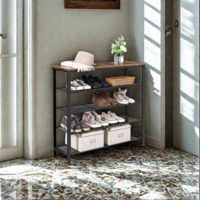 5 Tier Industrial Shoe Rack Hallway Storage Organiser
