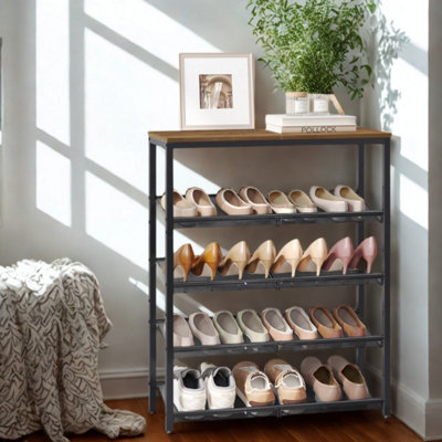 5 Tier Industrial Shoe Rack Hallway Storage Organiser
