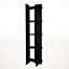 5 Tier Modern Black Wooden Corner Bookcase Ladder Shelf Plants Stand
