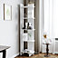 5 Tier Modern White Wooden Corner Bookcase Ladder Shelf Plants Stand