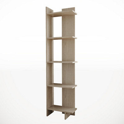 5 Tier Modern Wooden Corner Bookcase Ladder Shelf Plants Stand