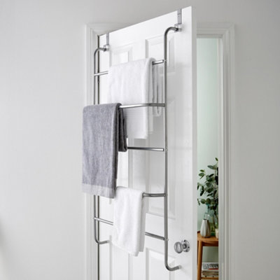 5 Tier Over Door Towel Rail & Clothes Airer Hanging Storage