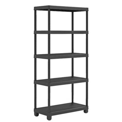5 Tier Plastic Shelf Home Storage Shelving Unit DIY at B&Q