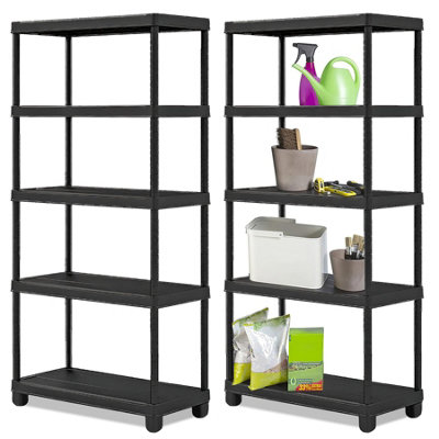 5 Tier Plastic Shelf Home Storage Shelving Unit - 5