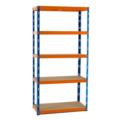 5 Tier Quick Build Rivet Shelving 1800h x 900w x 450d mm 175kg | DIY at B&Q
