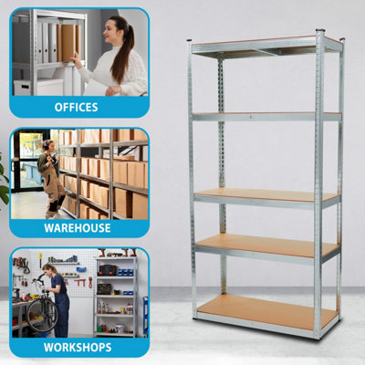 5 Tier Racking Shelf Heavy Duty Garage Shelving Storage Shelves Unit ...
