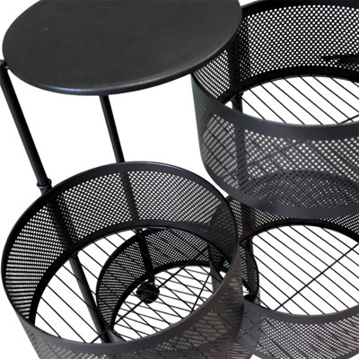 5 Tier Round Multipurpose Rotating Storage Trolley Cart Vegetable ...