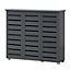 5 Tier Shoe Storage Cabinet 3 Door Cupboard Stand Rack Unit Dark Grey