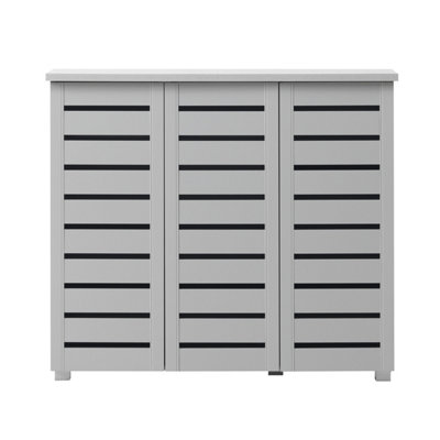 3 tier grey shoe cabinet discount