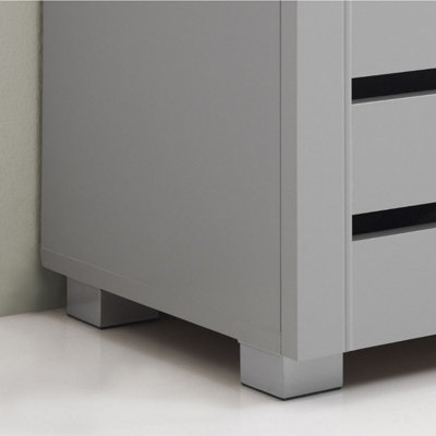 5 Tier Shoe Storage Cabinet 3 Door Cupboard Stand Rack Unit Grey