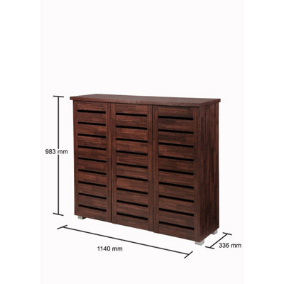 5 Tier Shoe Storage Cabinet 3 Door Cupboard Stand Rack Unit
