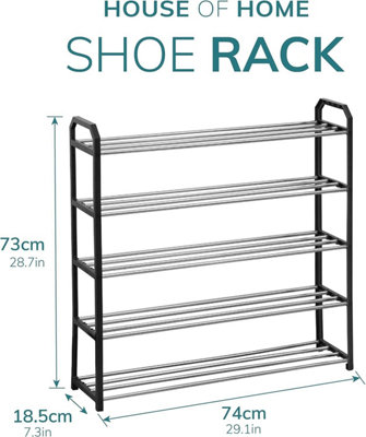 5 Tier Shoe Storage Rack in Black