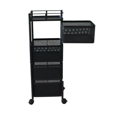 5 Tier Square Multipurpose Rotating Storage Trolley Cart Vegetable ...