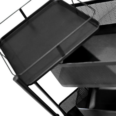 5 Tier Square Multipurpose Rotating Storage Trolley Cart Vegetable ...