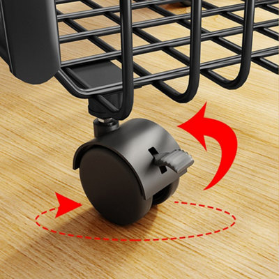 5 Tier Stackable Rolling Metal Wire Basket Trolley Rack Fruit Vegetable ...