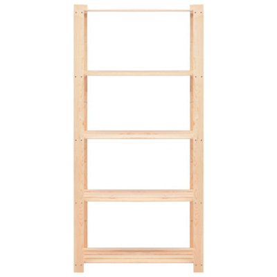 5-Tier Storage Rack 80x38x170 cm Solid Pinewood 250 kg