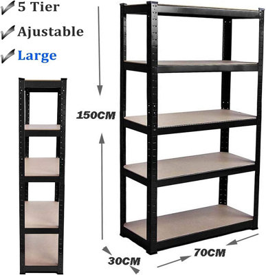 5 Tier Super Strong Heavy Duty Metal Shelving Racking Unit 1500H 700W ...
