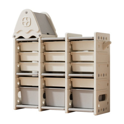 5 Tier Toy Storage Organizer with 15 Pull Out Bins Kids Toy Organizers and Storage with