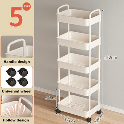 Upgrade Your Bedroom Storage With This Multifunctional White & Yellow  Trolley Shelves Organizer! - Temu