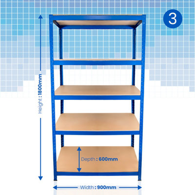 5 Tier Ultimate Garage Shelving 1800h x 900w x 600d mm 175kg