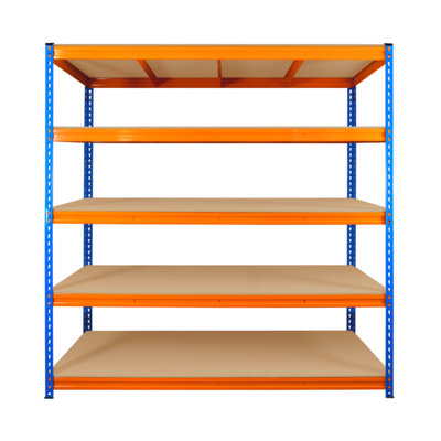 5 Tier ULTRA HEAVY DUTY Storage Racking 1800h x 1800w x 600d mm 350kg ...