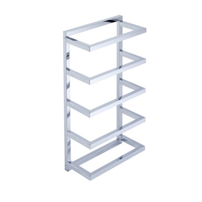 5 Tier Wall Mounted Bathroom Towel Storage Holder Rack in Chrome