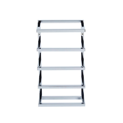 5 Tier Wall Mounted Bathroom Towel Storage Holder Rack in Chrome - 3