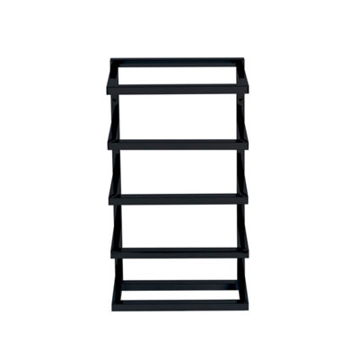 5 Tier Wall Mounted Towel Rack in Black - 3