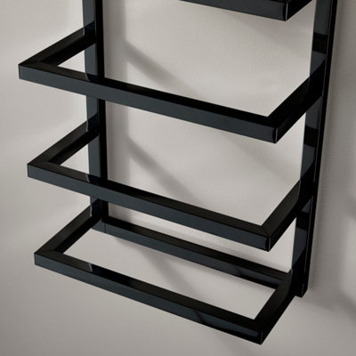 5 Tier Wall Mounted Towel Rack in Black DIY at B Q