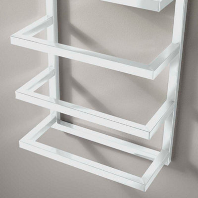 5 Tier White Bathroom Wall Mounted Towel Holder - 4