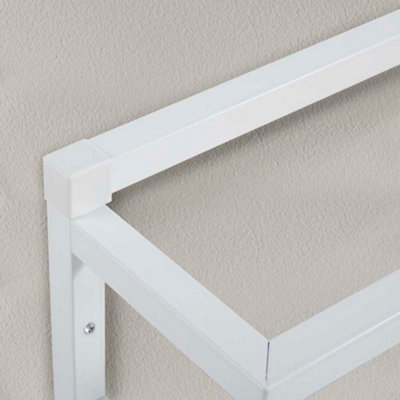 5 Tier White Bathroom Wall Mounted Towel Holder - 5