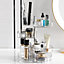 5 Tiers Clear Adjustable Height Rotating Makeup Organizer Cosmetics Display Stand
